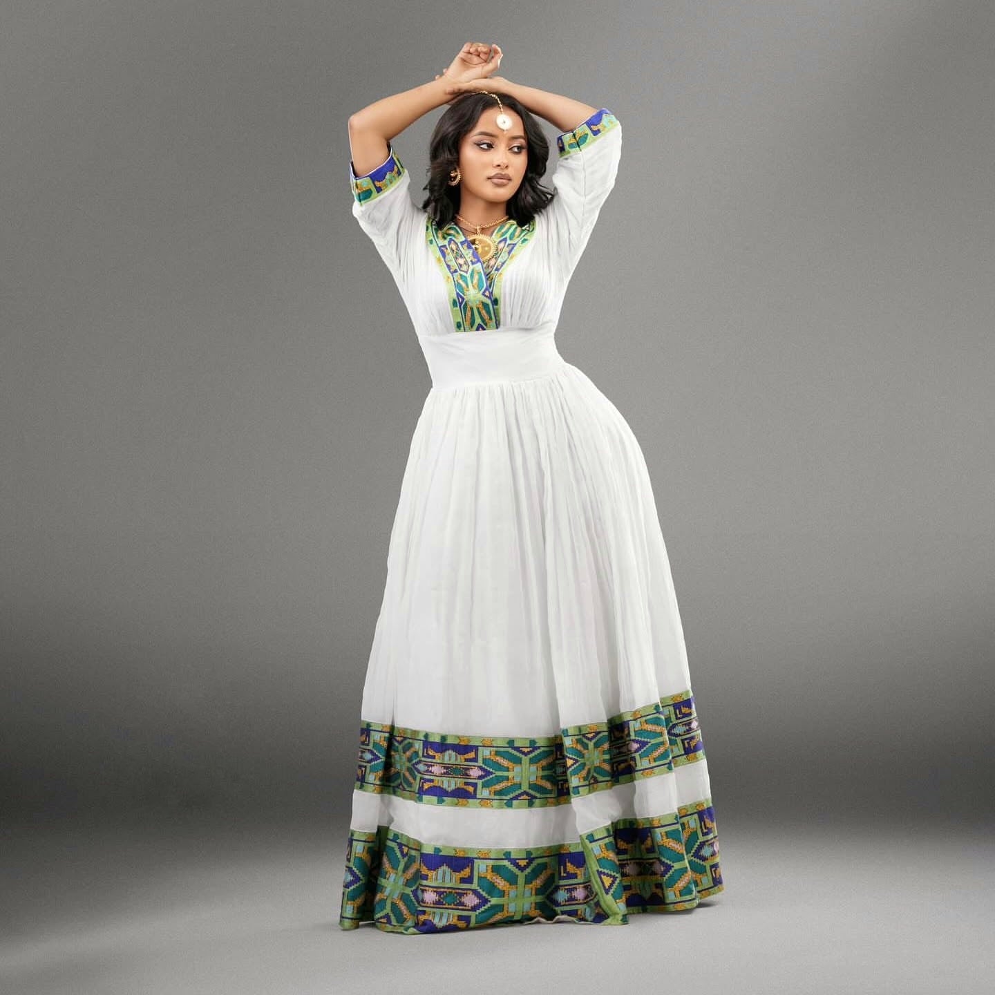 BRHANE RADIANT HERITAGE HABESHA KEMIS | GRACEFUL DETAILS HABESHA DRESS | TRADITIONAL ETHIOPIAN DRESS STYLE