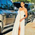 Yordanos - Gold and Orange Embroidered Handmade Habesha Kemis | Elegant Ethiopian National Dress Hab271