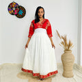 Vibrant Red Habesha Dress