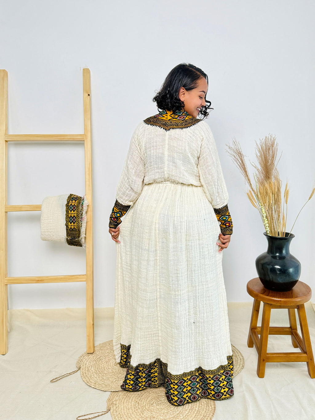 Golden Habesha Dress Vibrant Traditional Dress Hab14