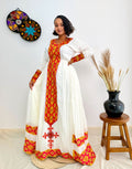 Gorgeous Red and Gold Habesha Dress