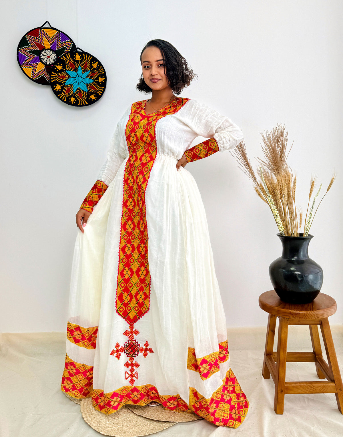 Gorgeous Red and Gold Habesha Dress