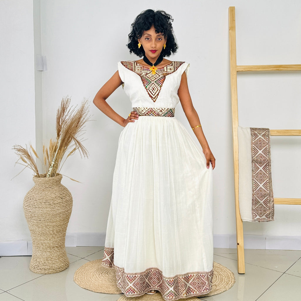 Elegant Habesha Dress | Timeless Design | Handcrafted Tradition | Ethiopian Habesha dress Hab105
