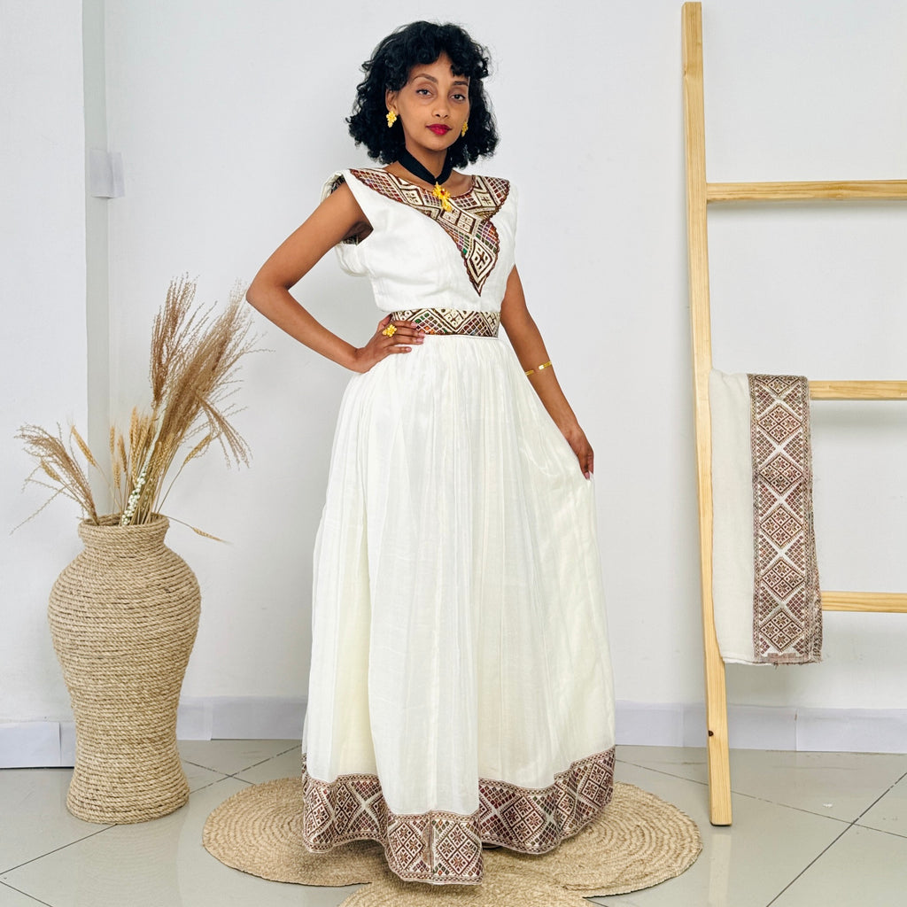 Elegant Habesha Dress | Timeless Design | Handcrafted Tradition | Ethiopian Habesha dress Hab105