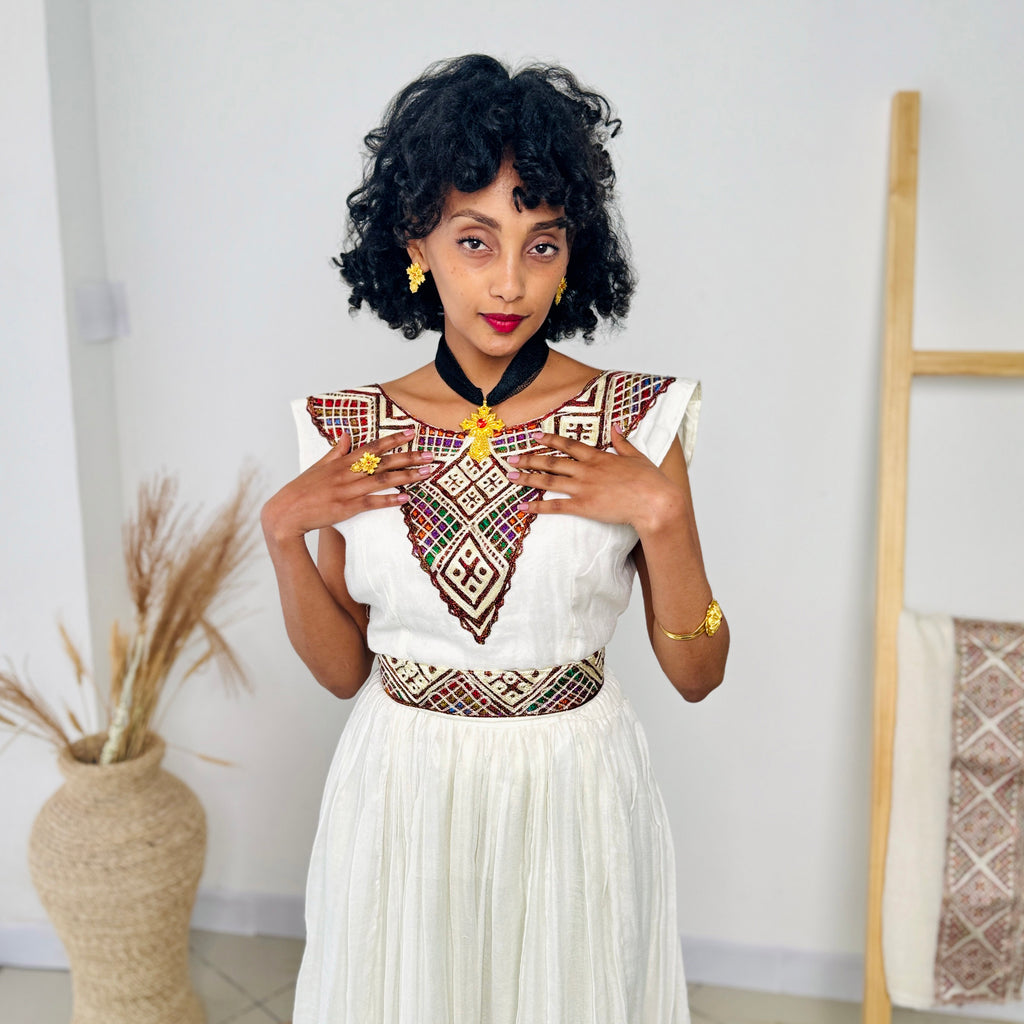 Elegant Habesha Dress | Timeless Design | Handcrafted Tradition | Ethiopian Habesha dress Hab105