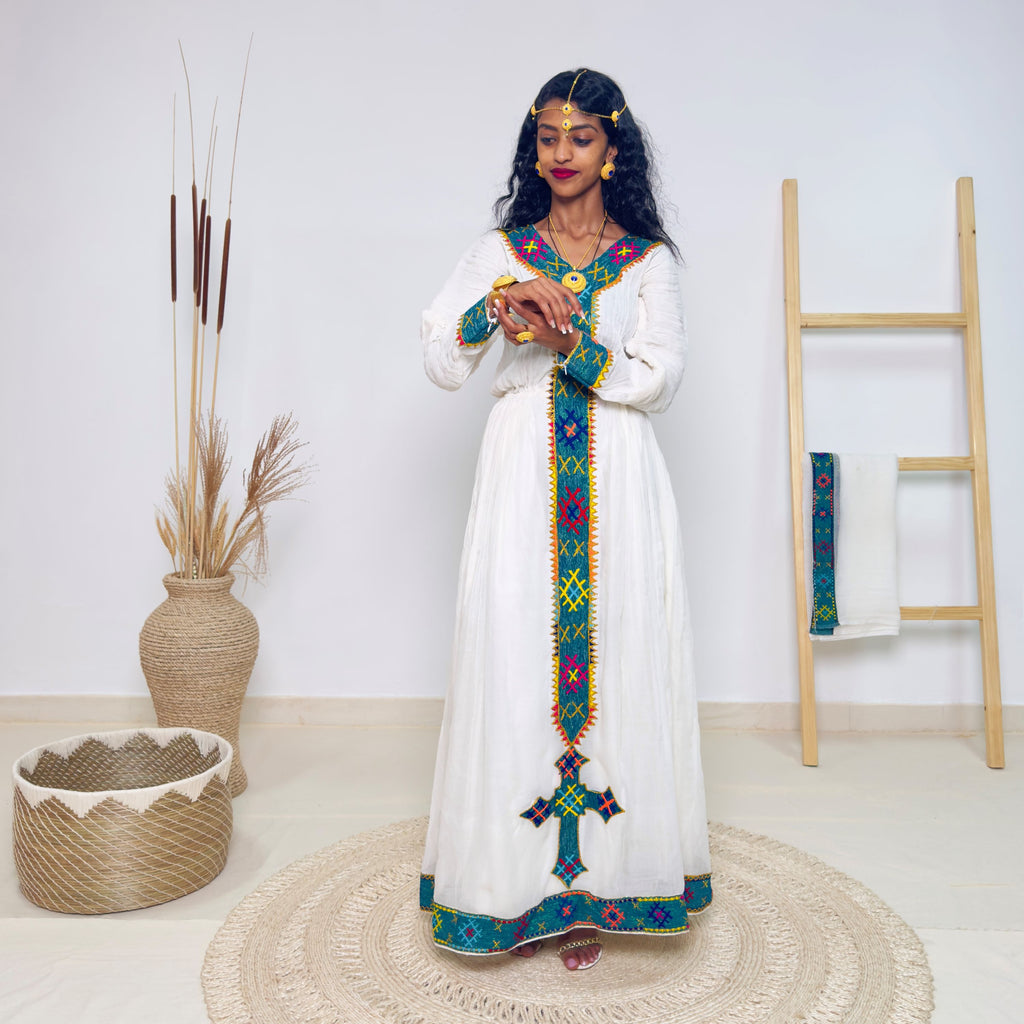 Rooted in Culture | Habesha Kemis Dress | Colorful Tibeb & Timeless Elegance Hab158