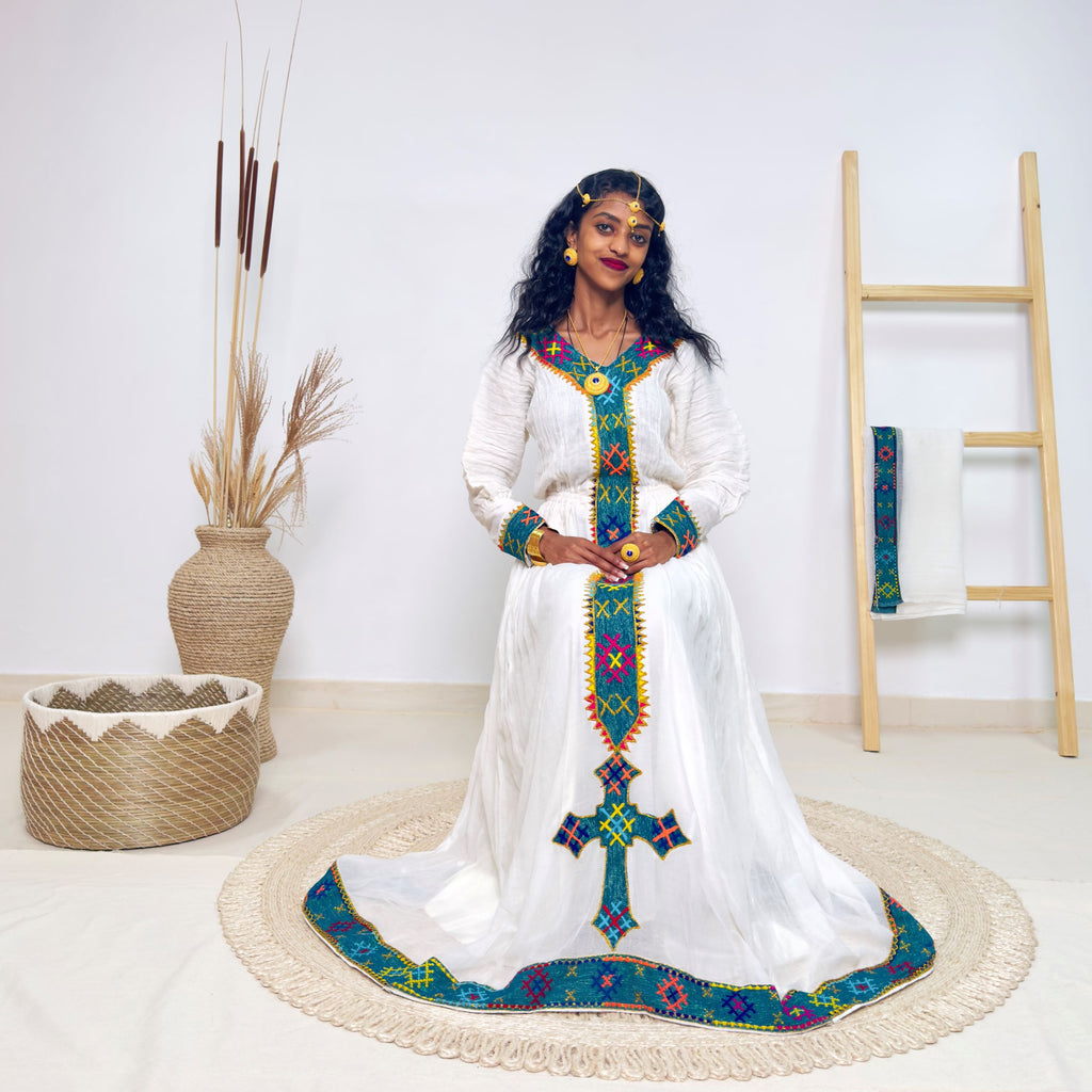Rooted in Culture | Habesha Kemis Dress | Colorful Tibeb & Timeless Elegance Hab158
