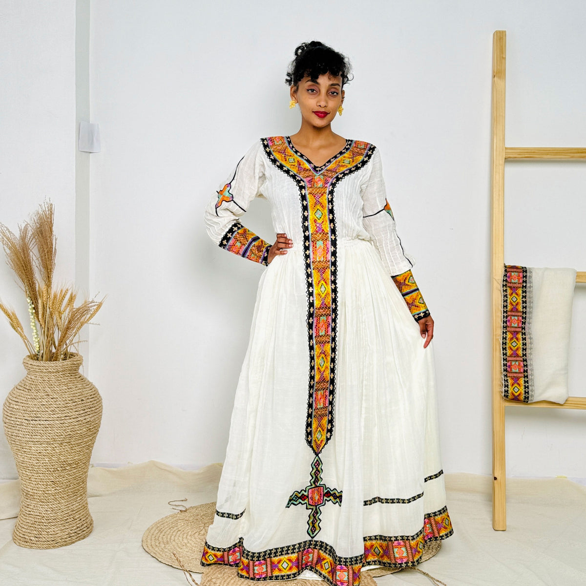 Colorful Habesha Dress Intricate Patterns Ethiopian Dress Hab30