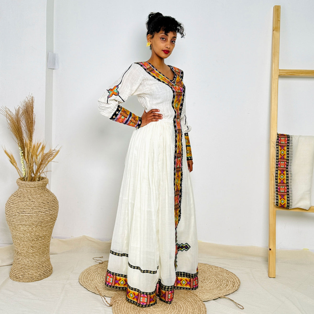Colorful Habesha Dress Intricate Patterns Ethiopian Dress Hab30