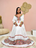Multicolor Embroidered Habesha Kemis | Handcrafted Cultural Elegance | Habesha Dress 