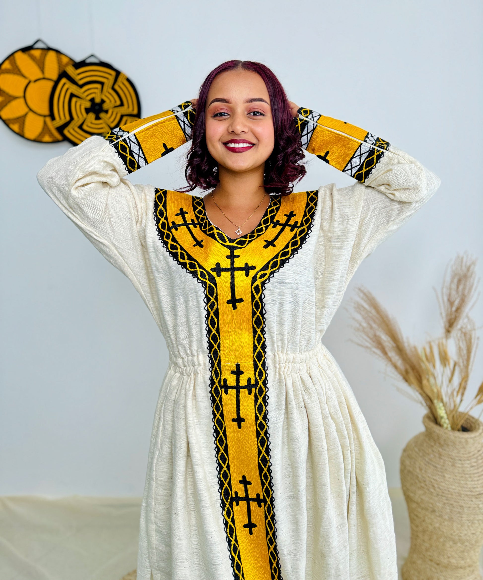 Yellow Habesha Dress Cultural Ethiopian Dress Hab28 – HABESHA FASHION