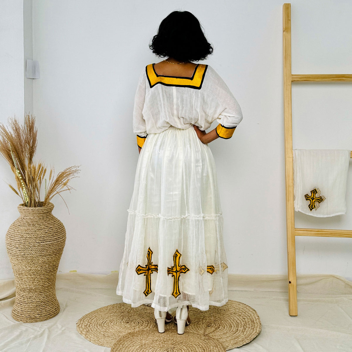 Simple Yellow Habesha Dress Everyday Wear Habesha Kemis Hab42