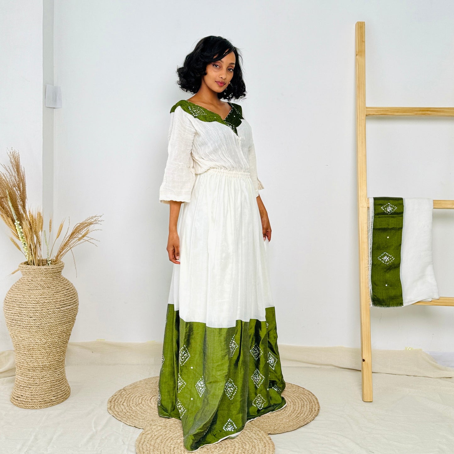 Habesha Dress | Elegant Simplicity | Cultural Celebrations | Handcrafted Design | Ethiopian Dress Hab100