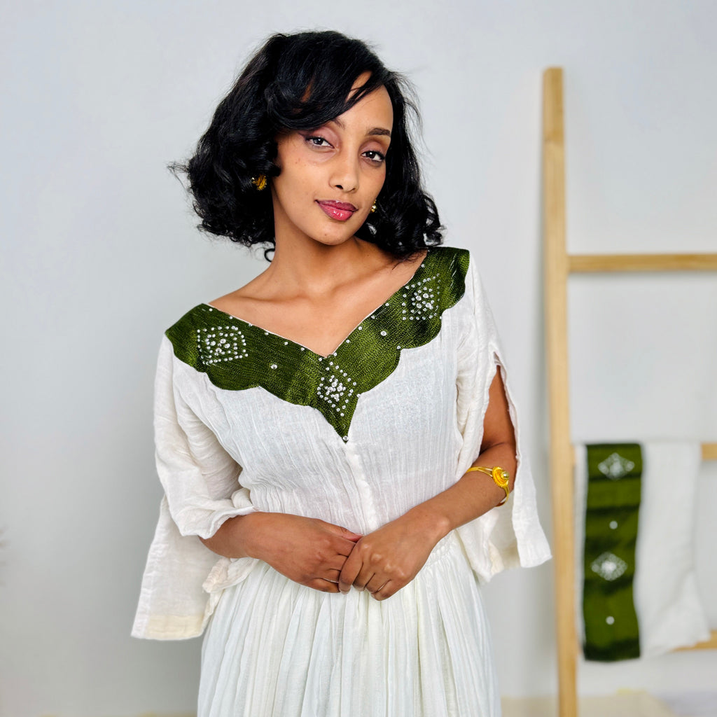 Habesha Dress | Elegant Simplicity | Cultural Celebrations | Handcrafted Design | Ethiopian Dress Hab100