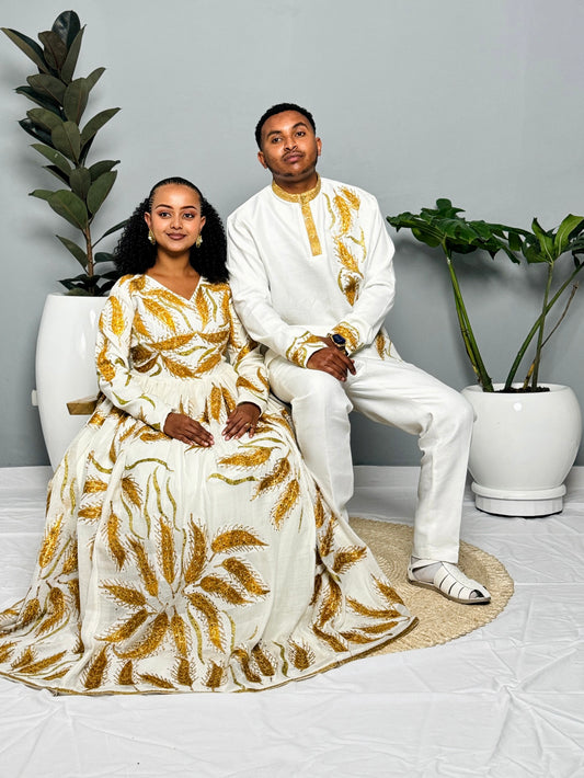 Ethiopain cloth
Eritrean cloth
culture dress
Couple’s Outfit
Couple’s habesha set
Couple’s Habesha Outfit