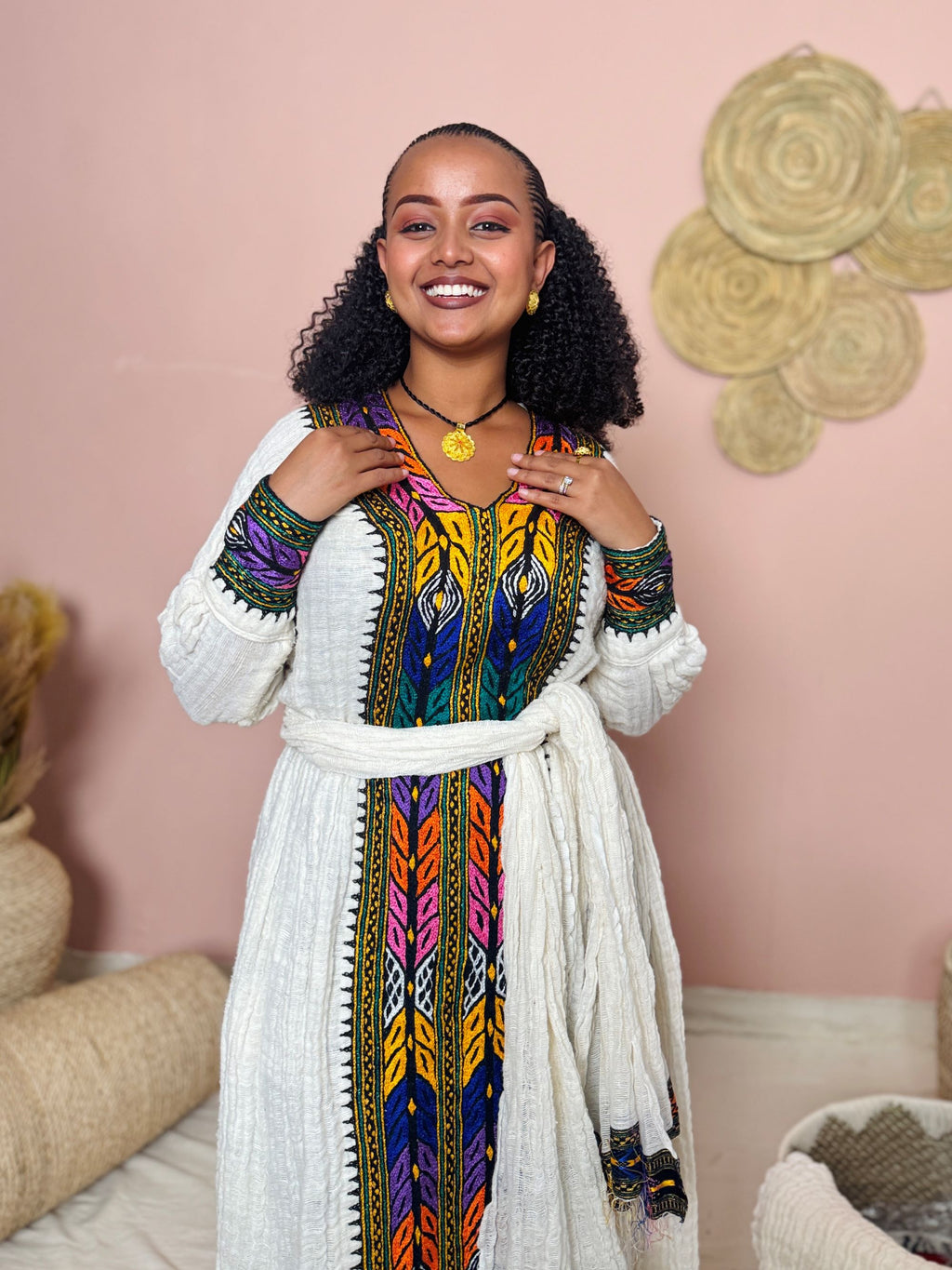Handmade Ethiopian Dress | Habesha Kemis | Traditional Eritrean Attire | Handwoven Cotton Dress | African Cultural Wear Hab154