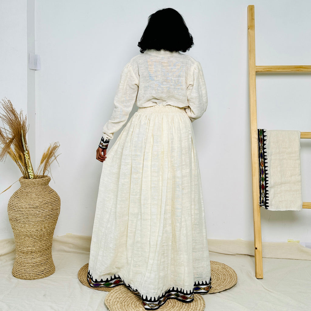 Habesha Dress | Crop Top Habesha Dress | Modern Elegance | Timeless Craftsmanship | Ethiopian Dress Hab115