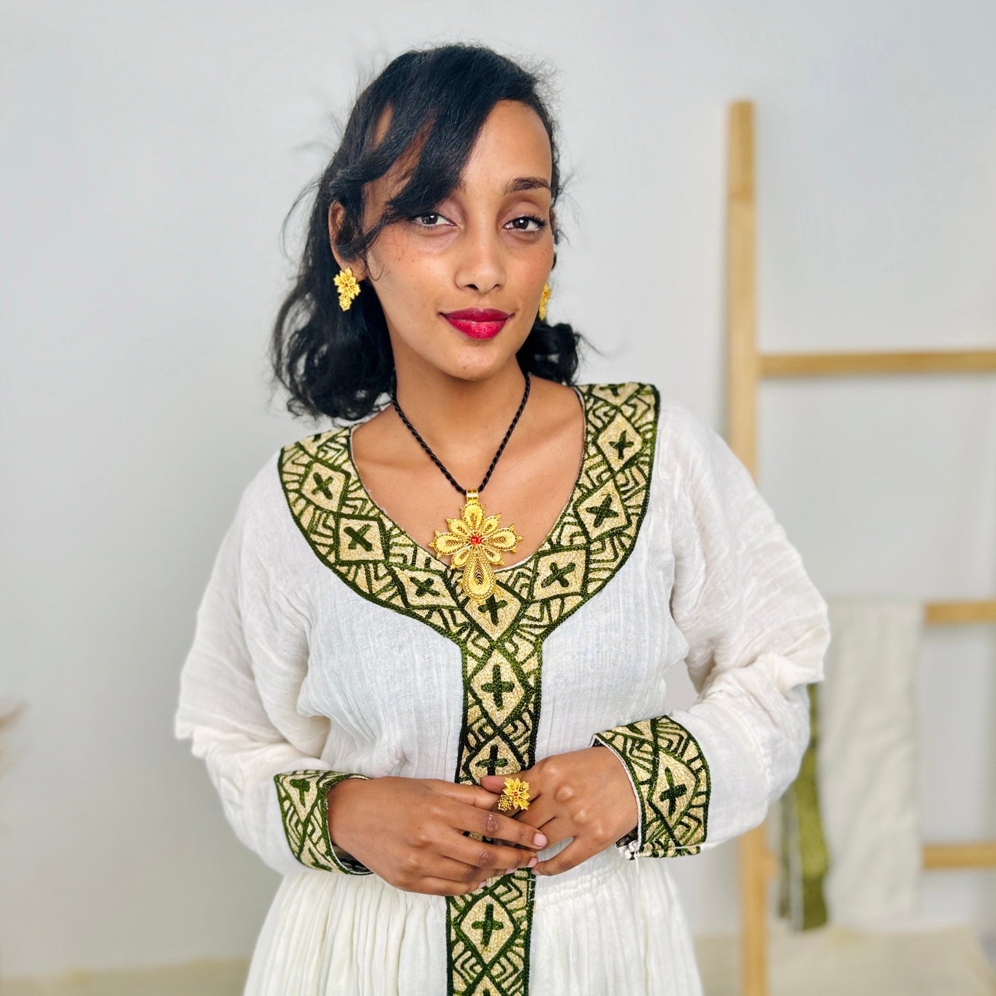 Habesha Dress | Full-Sleeved Elegance | Cultural Celebrations & Special Occasions | Handcrafted Detailing | Ethiopian Dress | Hab128