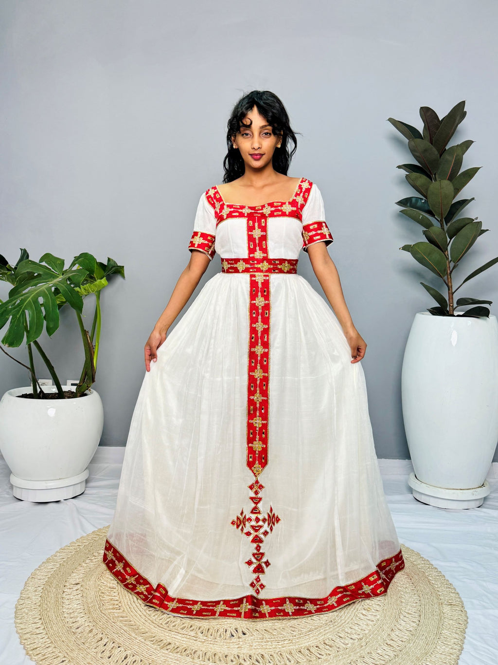 Luxury Ethiopian Dress | Habesha Kemis | Handwoven Cotton Dress | Traditional Ethiopian Wedding Dress | Handmade Hab154