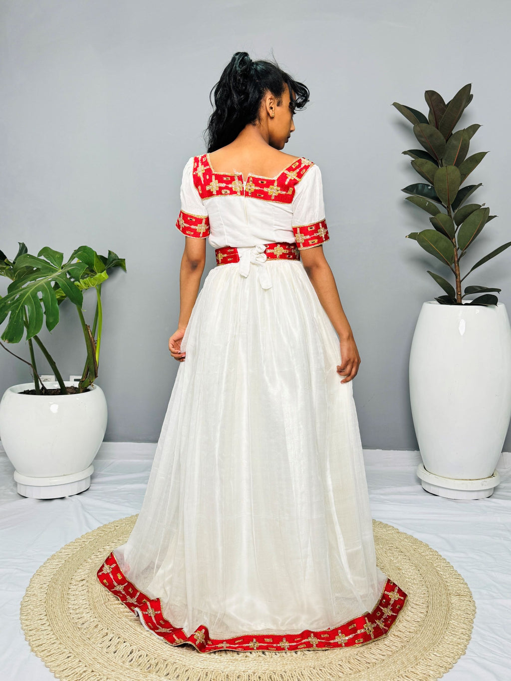 Luxury Ethiopian Dress | Habesha Kemis | Handwoven Cotton Dress | Traditional Ethiopian Wedding Dress | Handmade Hab154