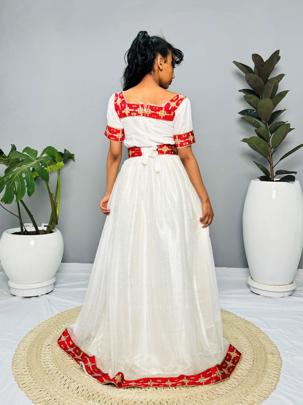 Luxury Ethiopian Dress | Habesha Kemis | Handwoven Cotton Dress | Traditional Ethiopian Wedding Dress | Handmade Hab154