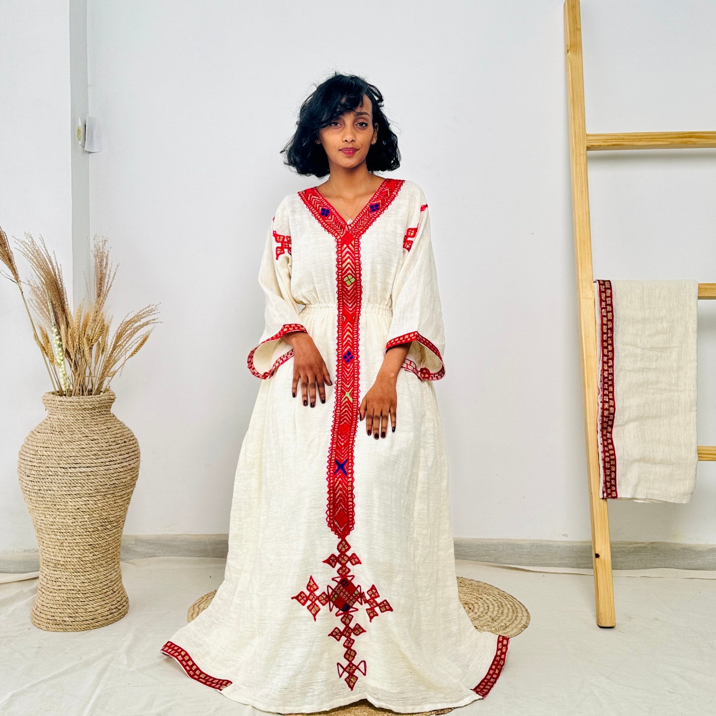 Habesha Dress | Intricate Embroidery | Cultural Celebrations & Weddings | Handwoven Elegance Hab107