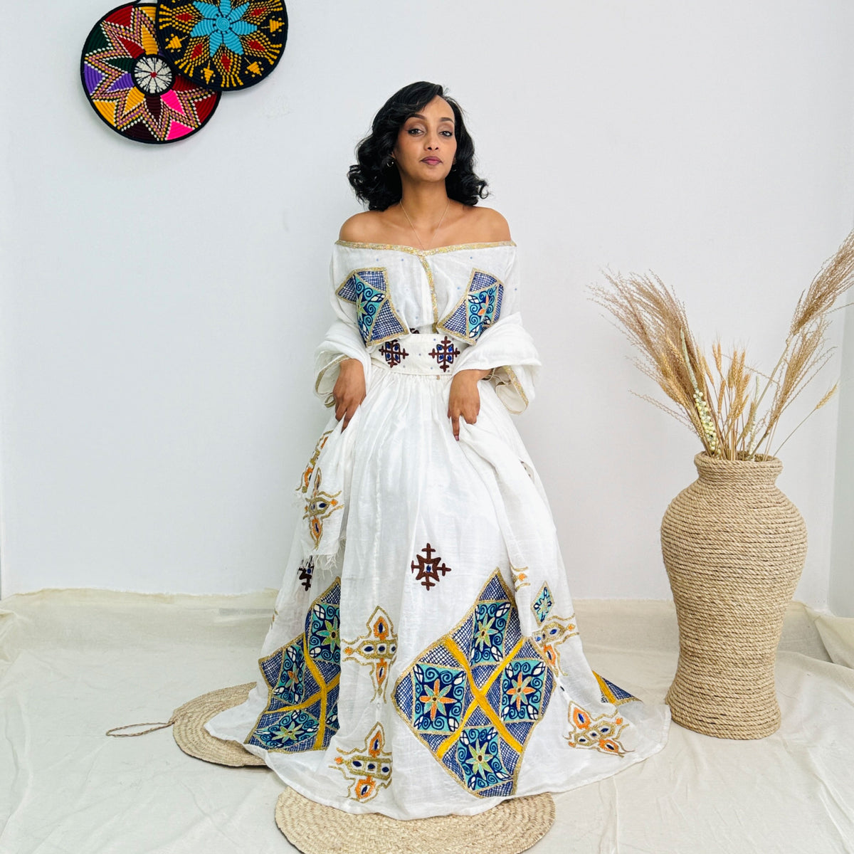 Habesha Dress | Elegant Full-Sleeve Design |Habesha Events Dress | Handwoven Cotton Hab61
