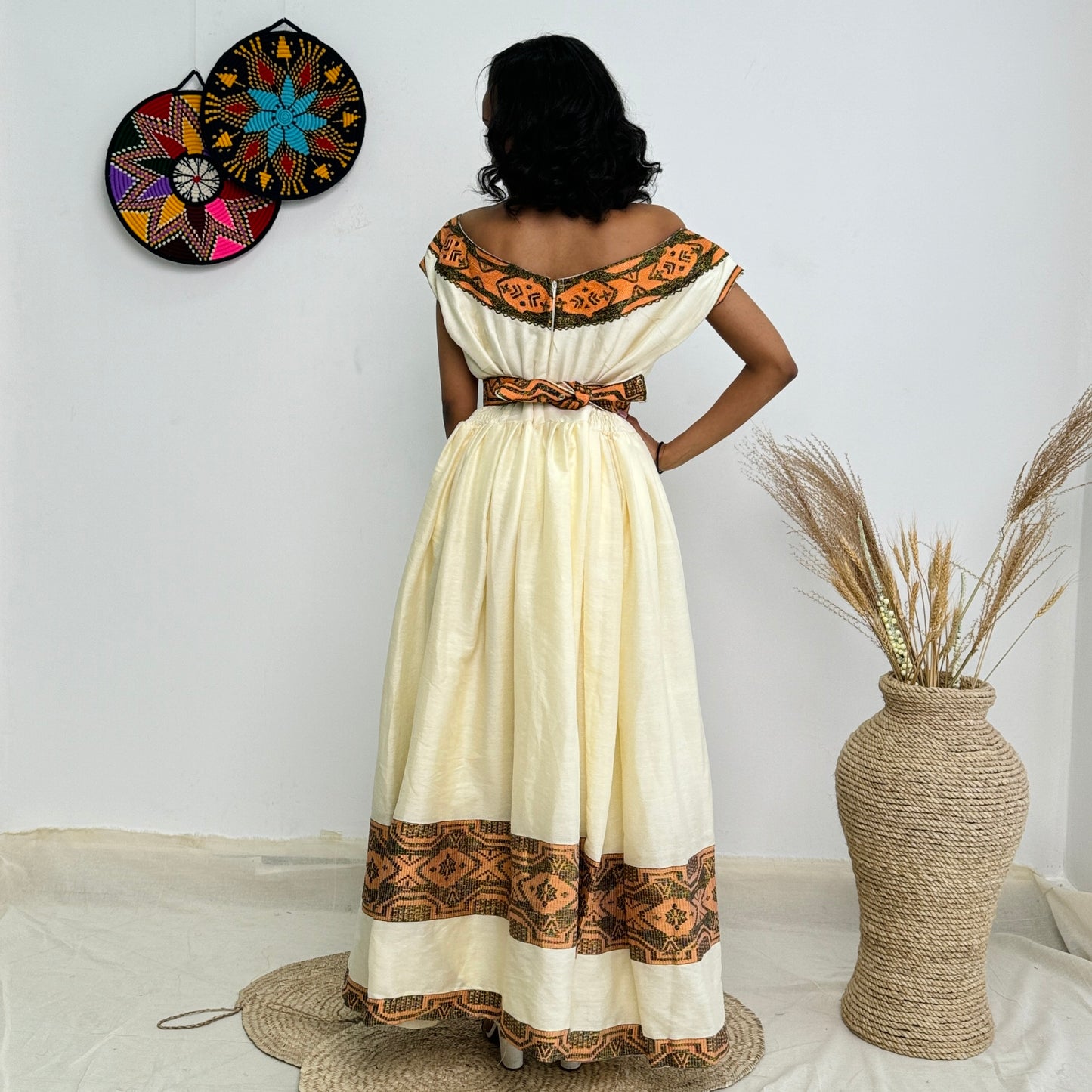Habesha Kemis | Intricate Tibeb Design | Habesha Wedding Dress | Handwoven Ethiopian Dress Hab91