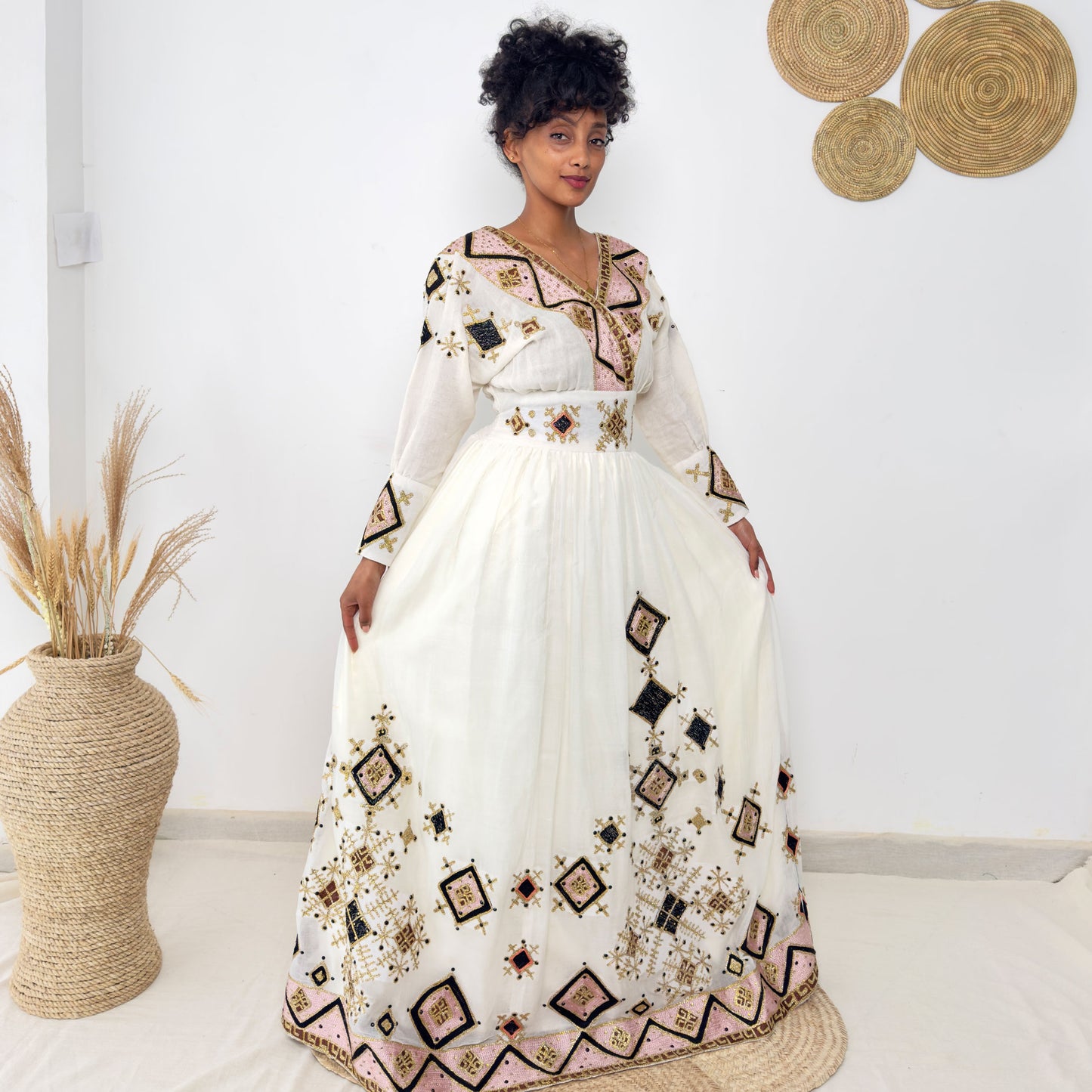 Habesha Kemis | Intricate Tibeb Design | Habesha Wedding Dress | Handwoven Eritrean Dress Hab88