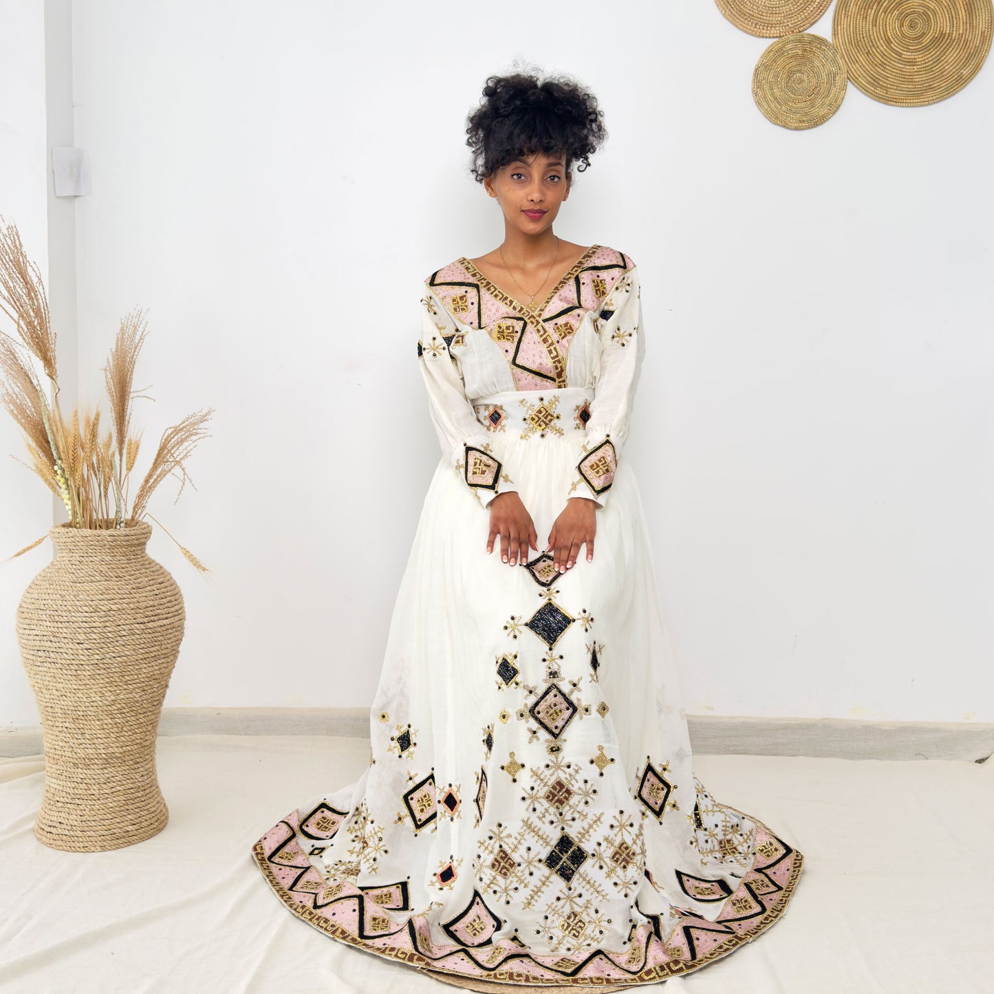 Habesha Kemis | Intricate Tibeb Design | Habesha Wedding Dress | Handwoven Eritrean Dress Hab88