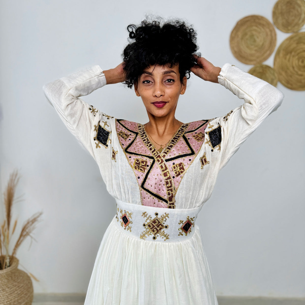 Habesha Kemis | Intricate Tibeb Design | Habesha Wedding Dress | Handwoven Eritrean Dress Hab88