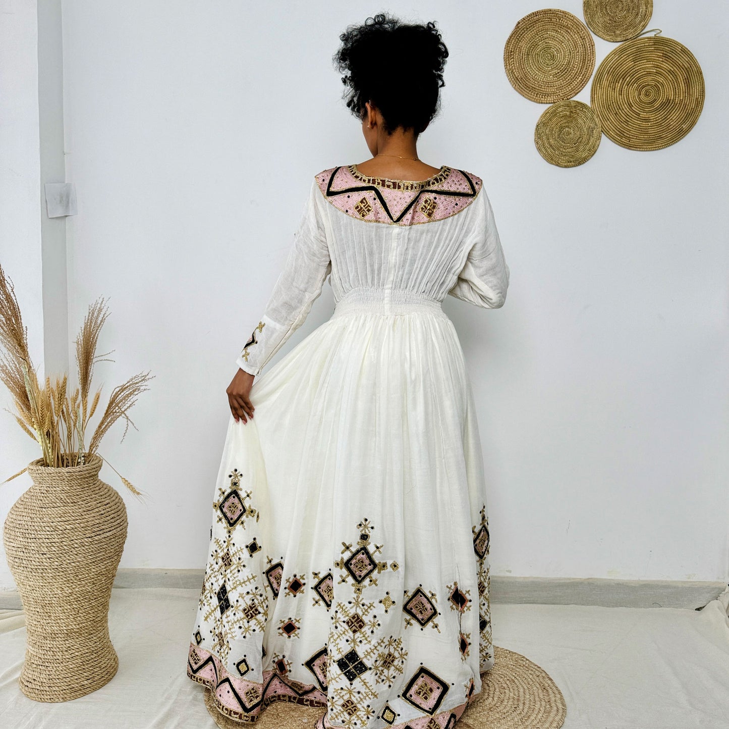 Habesha Kemis | Intricate Tibeb Design | Habesha Wedding Dress | Handwoven Eritrean Dress Hab88