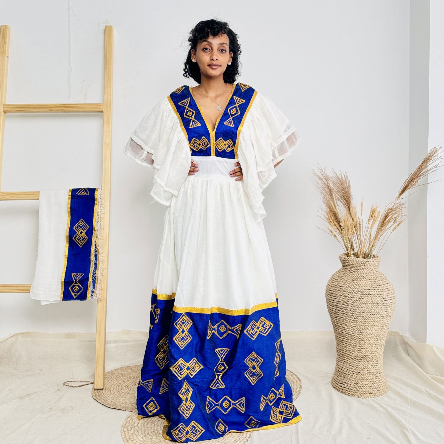 Dark Blue Habesha Dress Stylish Ethiopian Dress Hab19