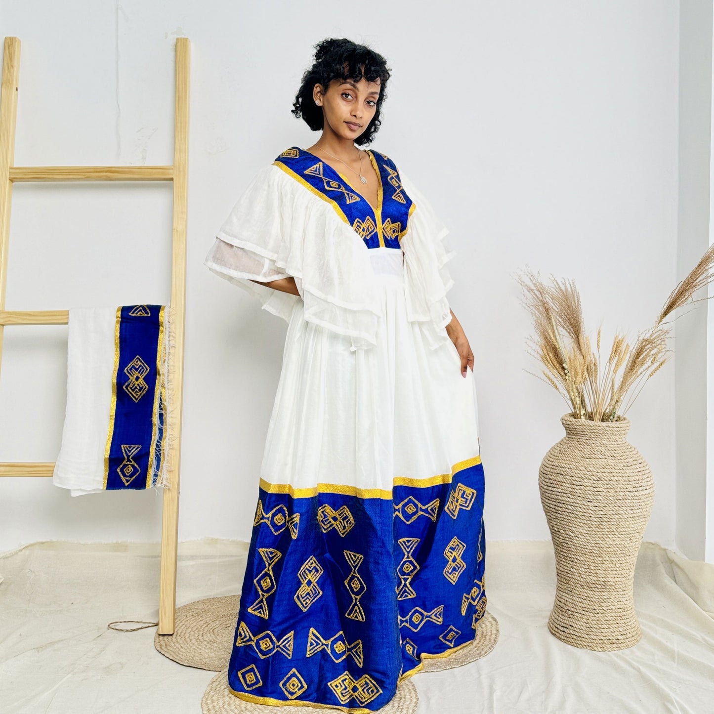 Dark Blue Habesha Dress Stylish Ethiopian Dress Hab19