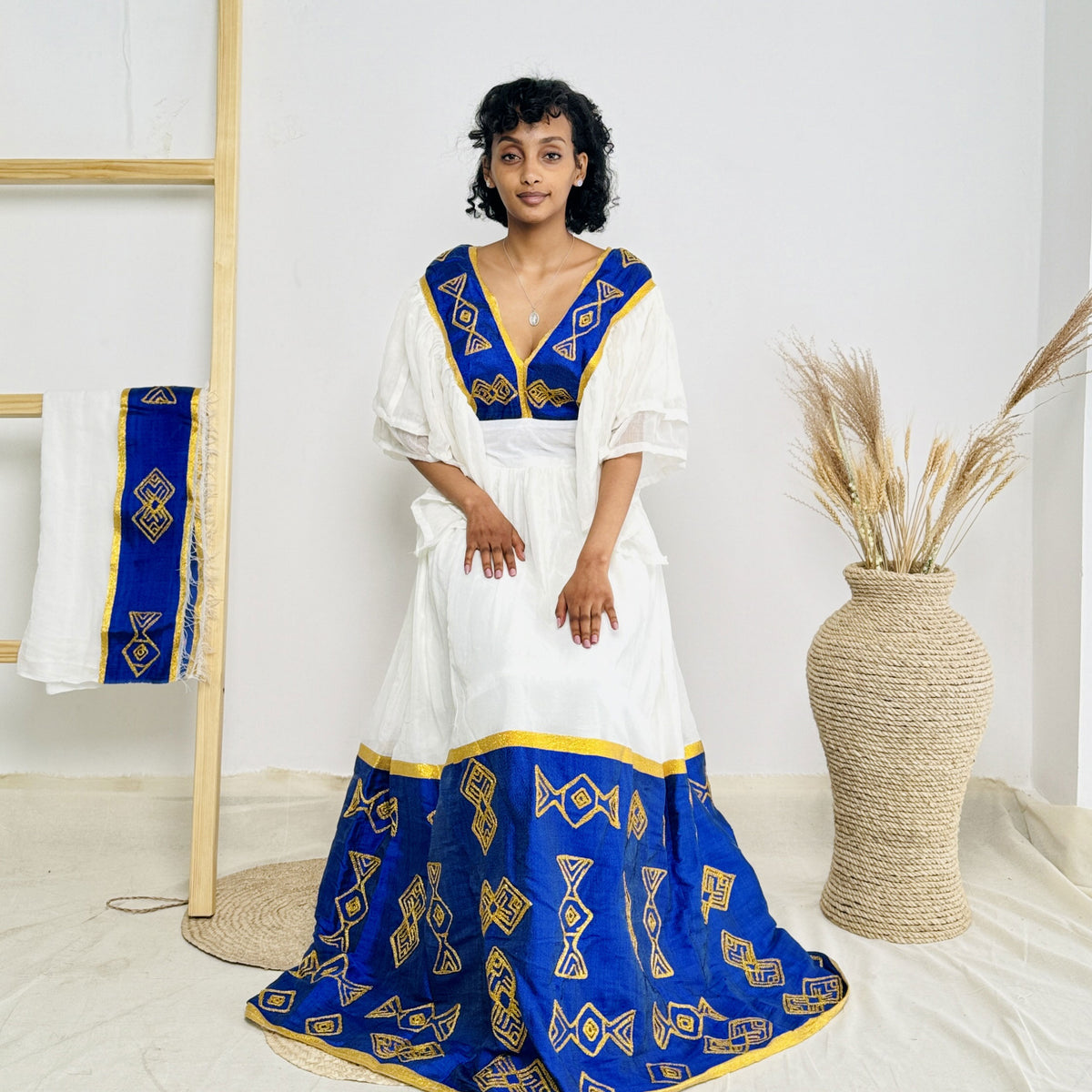 Dark Blue Habesha Dress Stylish Ethiopian Dress Hab19