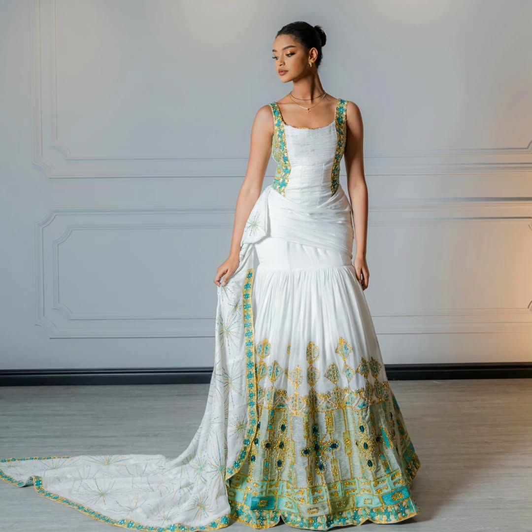 ELBETEL GLAMOROUS HABESHA WEDDING DRESS |TIMELESS HABEHSA KEMIS | ETHIOPIAN WEDDING DRESS