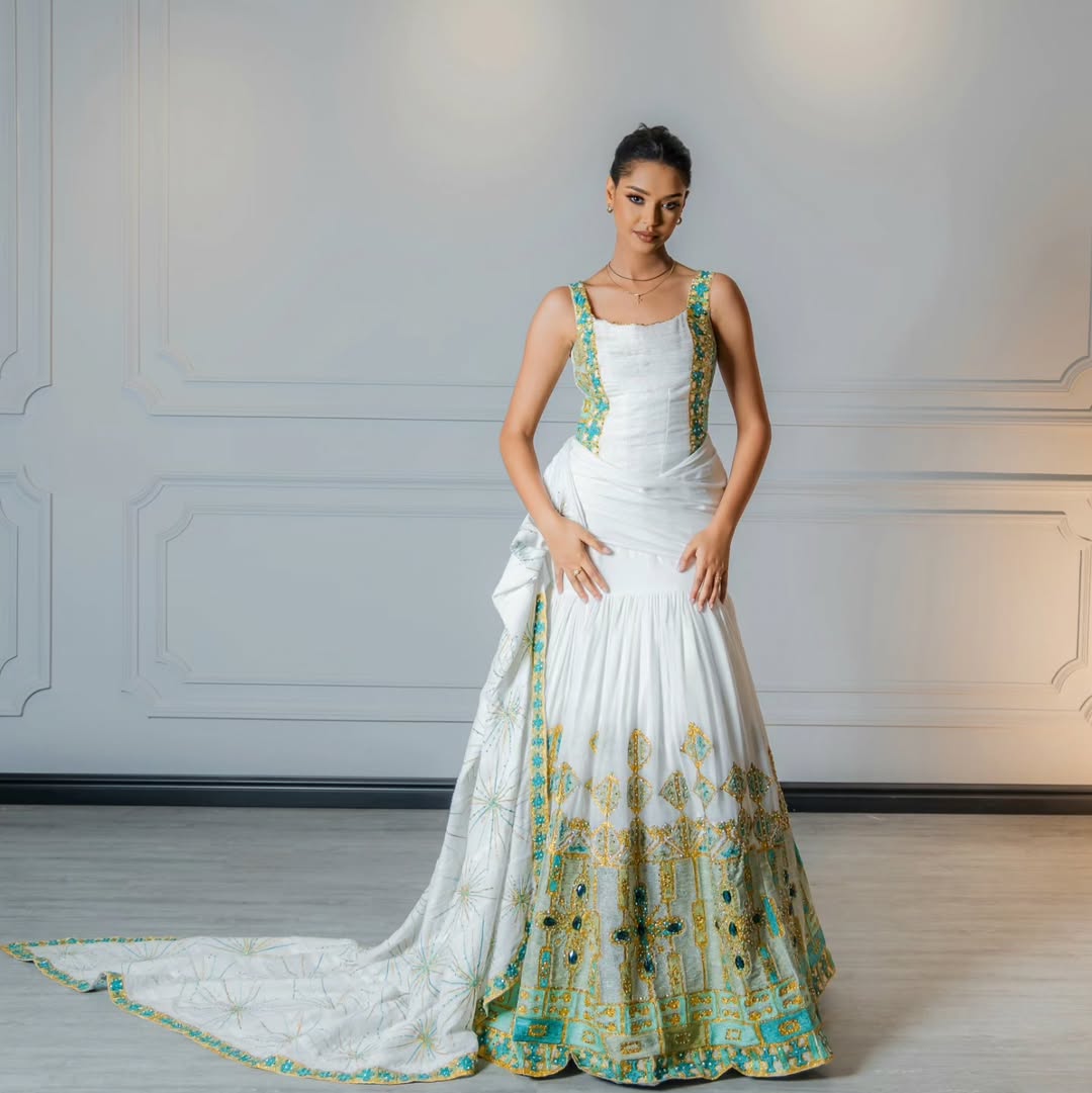 ELBETEL GLAMOROUS HABESHA WEDDING DRESS |TIMELESS HABEHSA KEMIS | ETHIOPIAN WEDDING DRESS