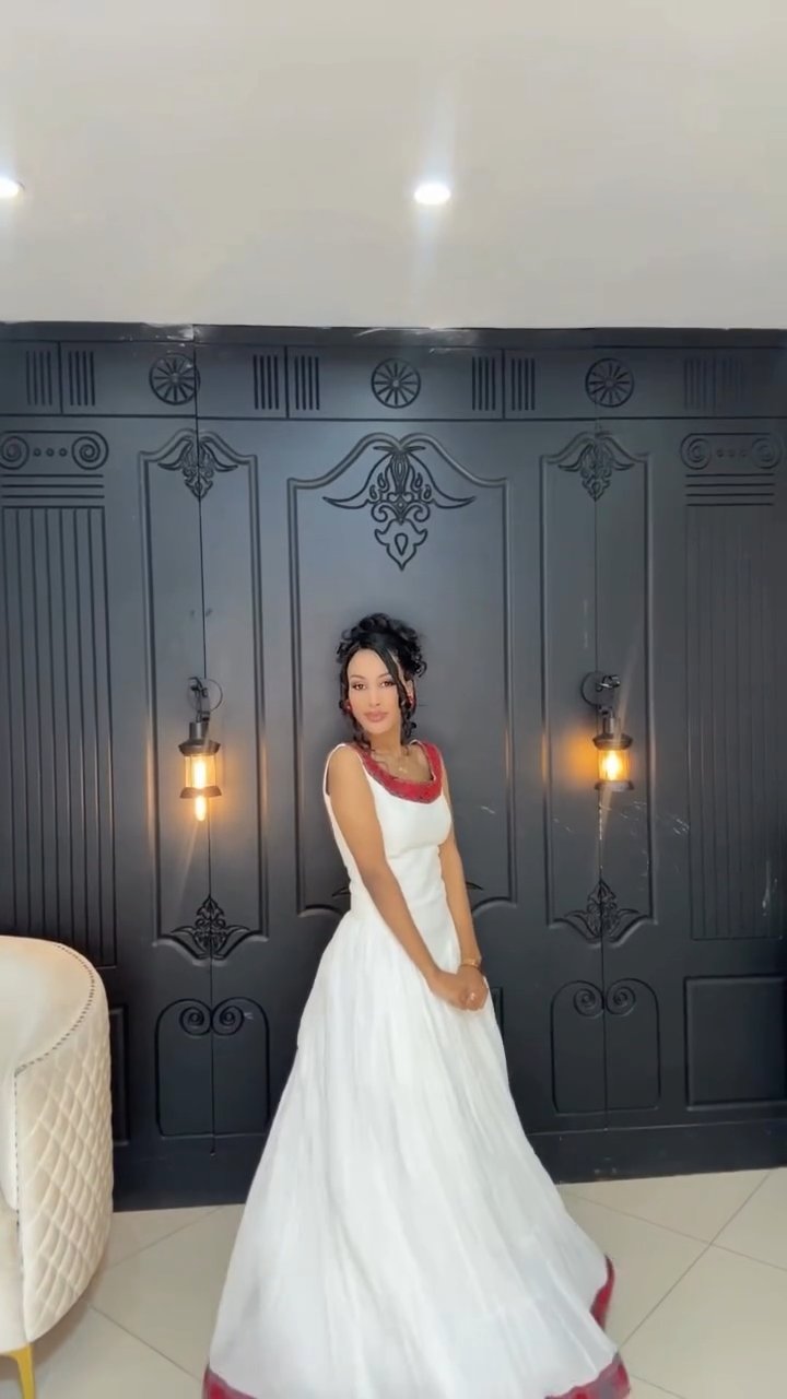 ABEBU BACKLESS HABESHA DRESS | SLEEVELESS HABESHA KEMIS | ETHIOPIAN CLOTHING