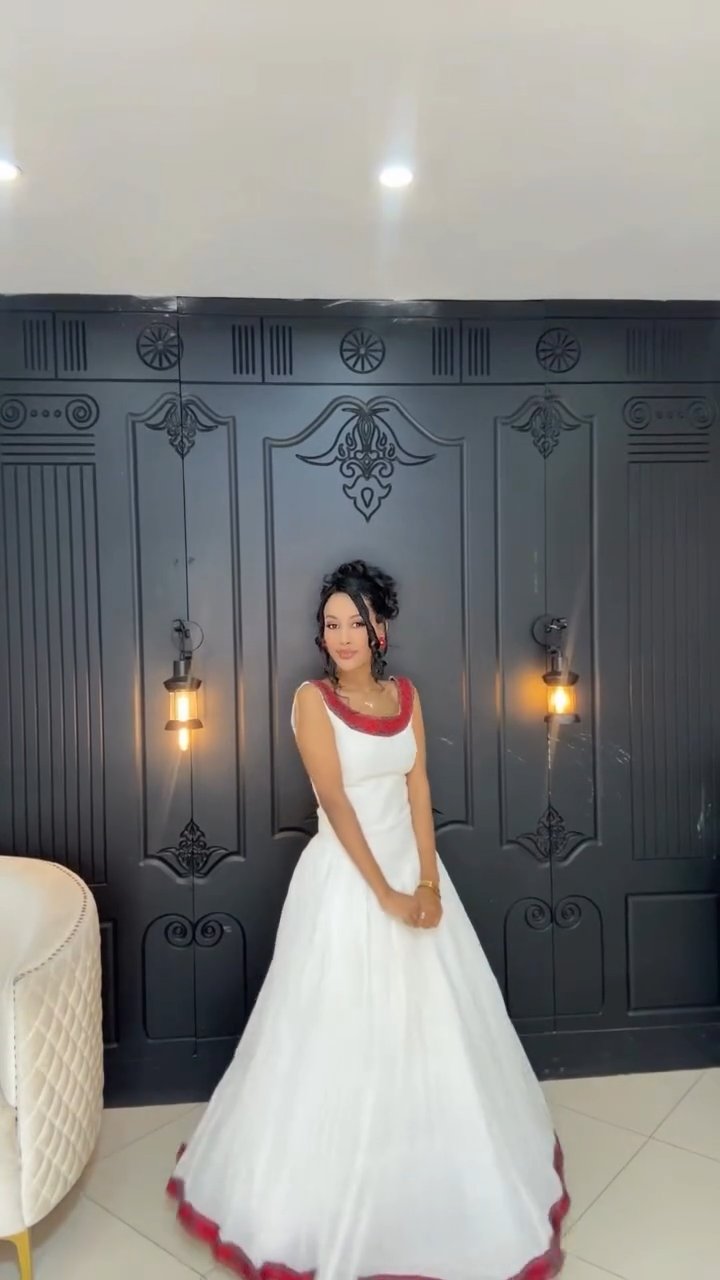 ABEBU BACKLESS HABESHA DRESS | SLEEVELESS HABESHA KEMIS | ETHIOPIAN CLOTHING