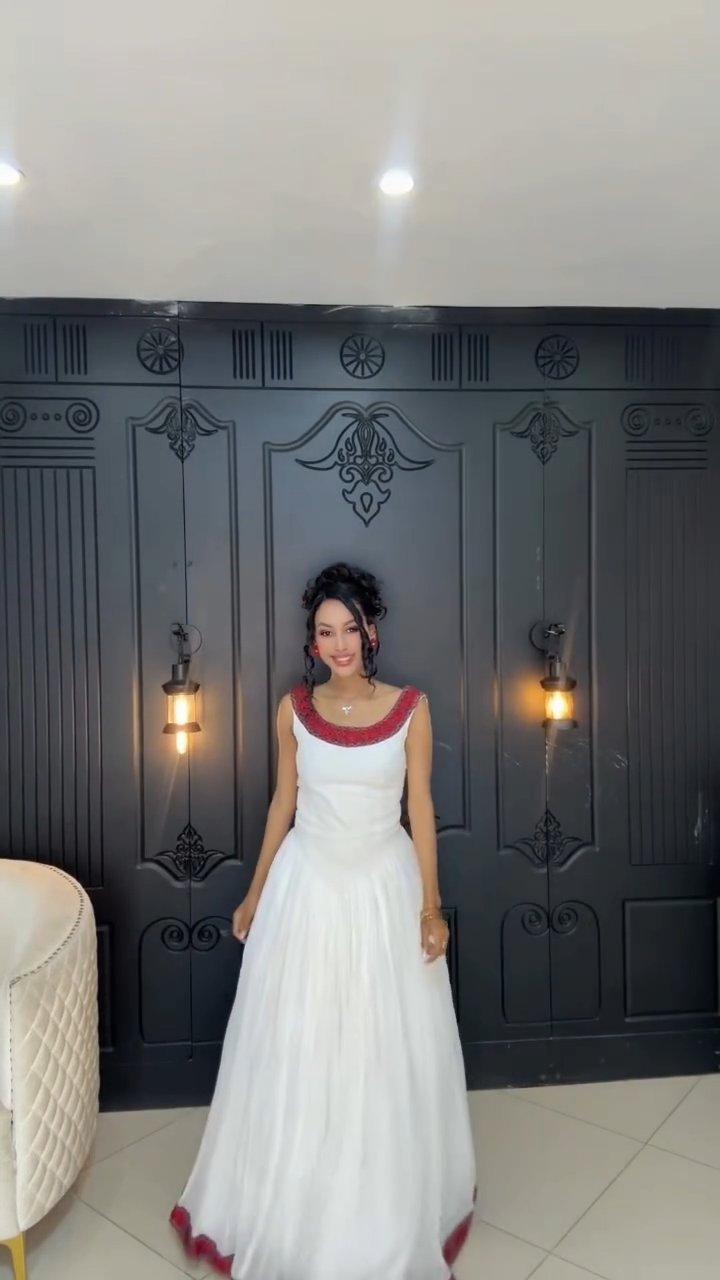 ABEBU BACKLESS HABESHA DRESS | SLEEVELESS HABESHA KEMIS | ETHIOPIAN CLOTHING