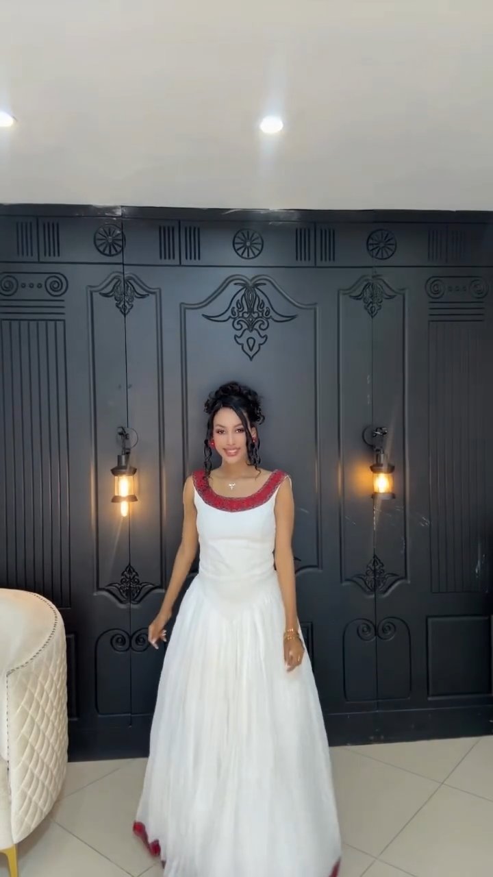 ABEBU BACKLESS HABESHA DRESS | SLEEVELESS HABESHA KEMIS | ETHIOPIAN CLOTHING