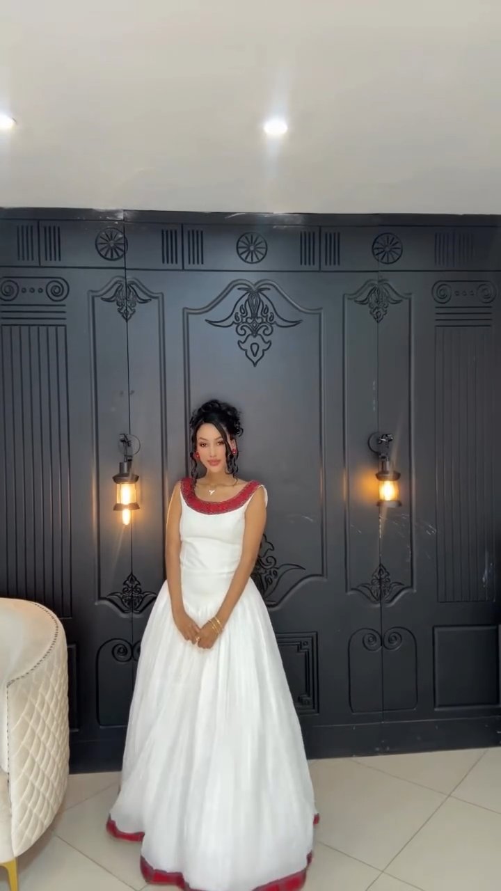 ABEBU BACKLESS HABESHA DRESS | SLEEVELESS HABESHA KEMIS | ETHIOPIAN CLOTHING