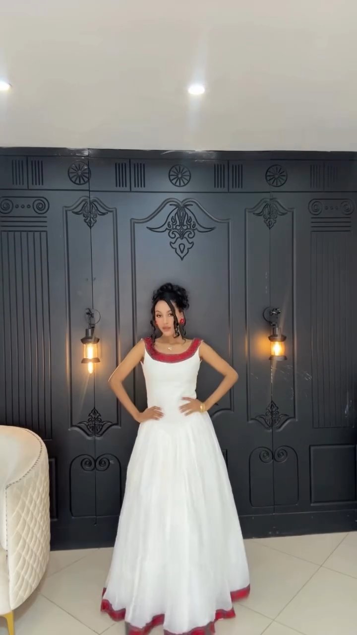 ABEBU BACKLESS HABESHA DRESS | SLEEVELESS HABESHA KEMIS | ETHIOPIAN CLOTHING