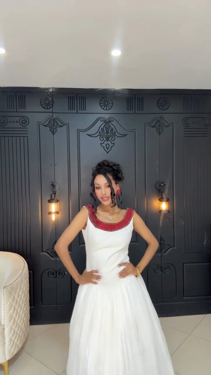 ABEBU BACKLESS HABESHA DRESS | SLEEVELESS HABESHA KEMIS | ETHIOPIAN CLOTHING