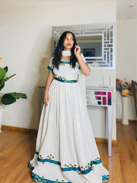 HERITAGE HABESHA TRADITIONAL DRESS – CLASSIC HANDWOVEN ELEGANCE