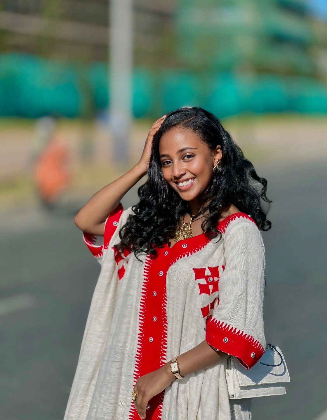 BEYENECH BEAUTIFUL ETHIOPIAN CLOTHING | RED EMBROIDERY HABESHA DRESS | HANDWOVEN HABESHA KEMIS