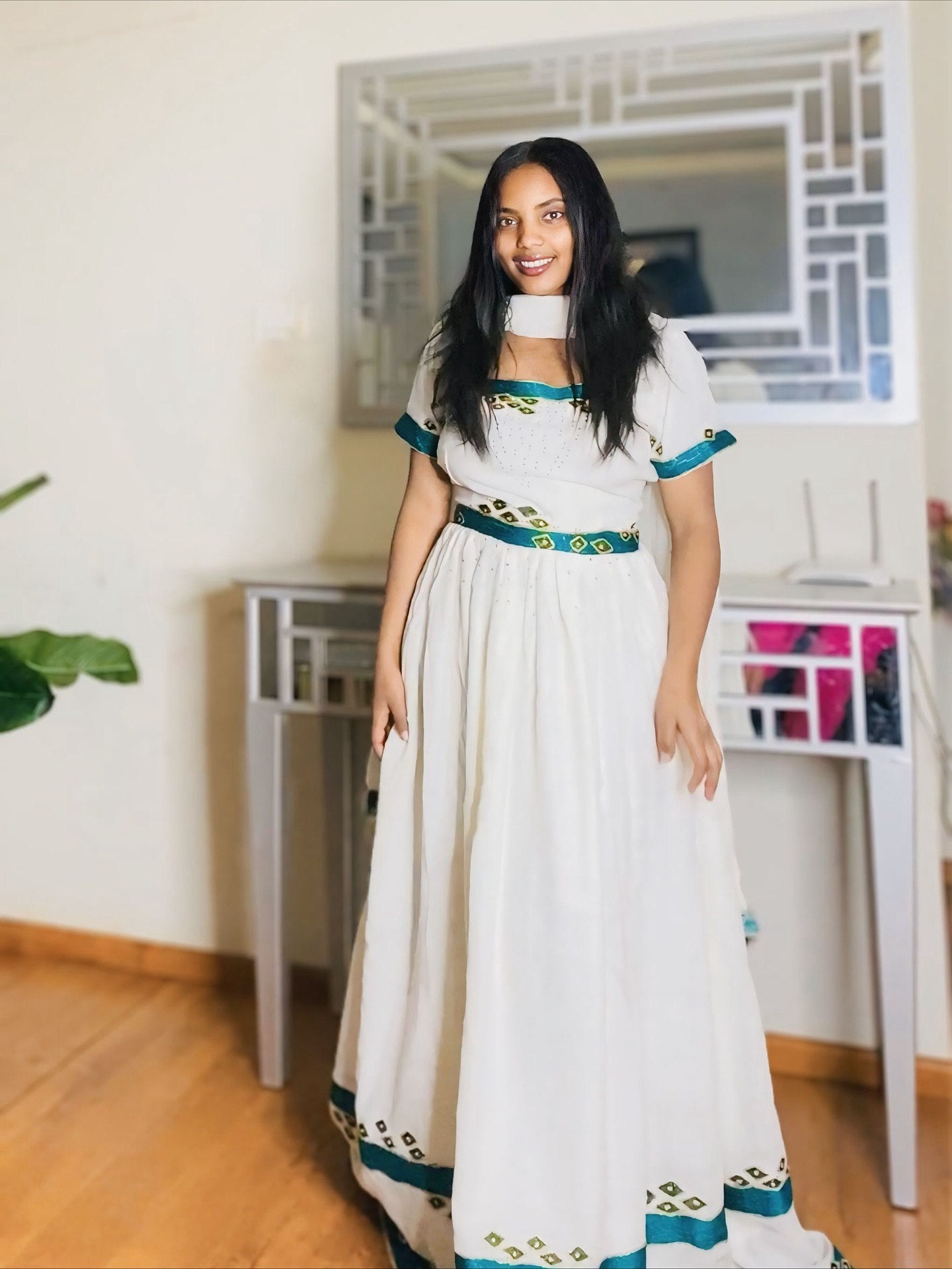 LEMI AUTHENTIC HABESHA DRESS | ETHIOPIAN TRADITIONAL DRESS | HANDWOVEN HABESHA KEMIS