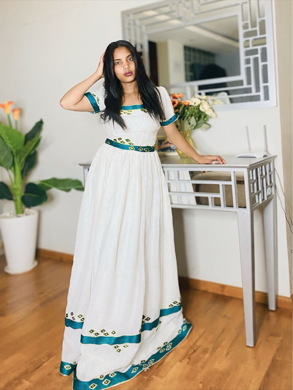 LEMI AUTHENTIC HABESHA DRESS | ETHIOPIAN TRADITIONAL DRESS | HANDWOVEN HABESHA KEMIS