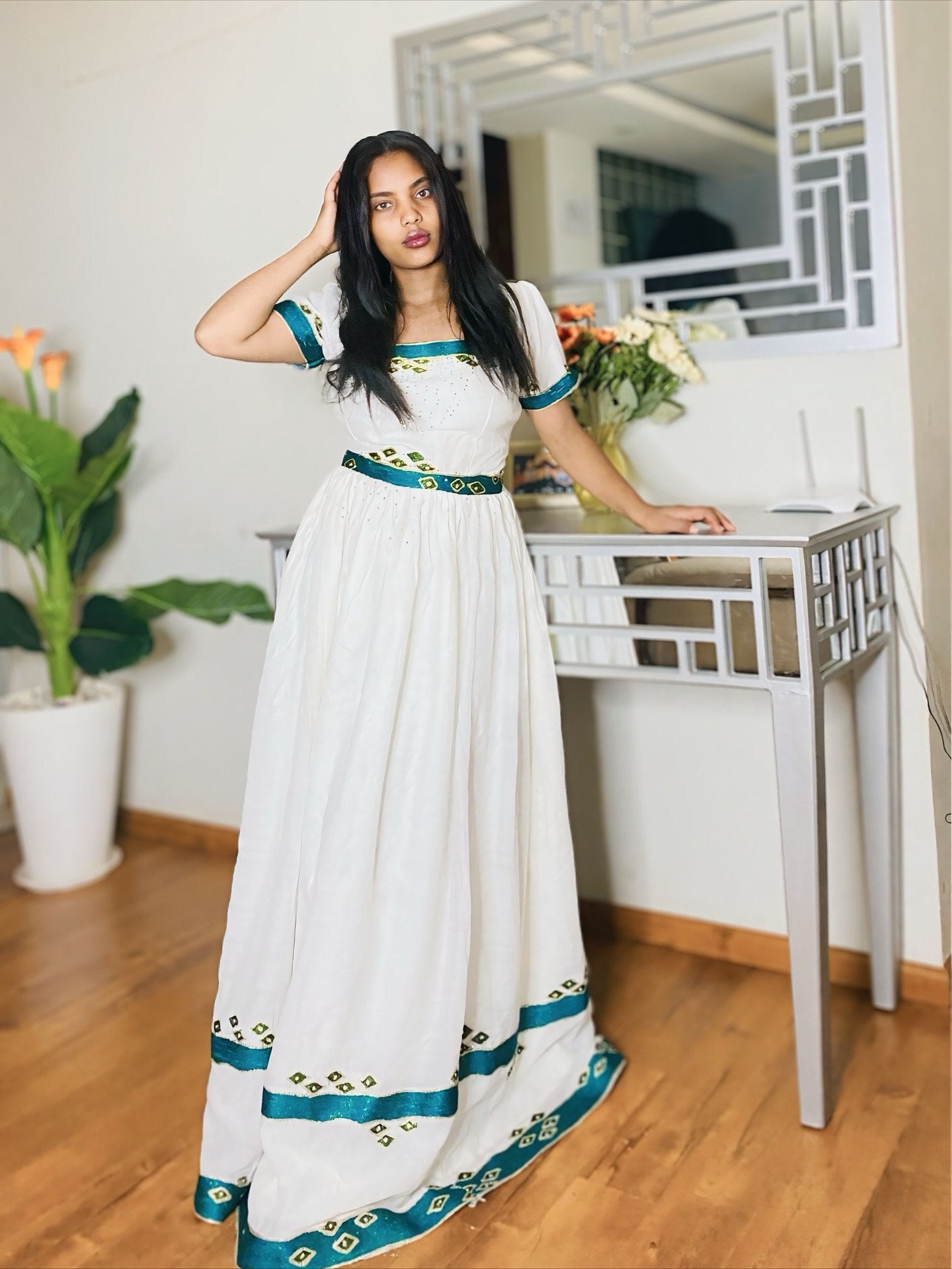 LEMI AUTHENTIC HABESHA DRESS | ETHIOPIAN TRADITIONAL DRESS | HANDWOVEN HABESHA KEMIS