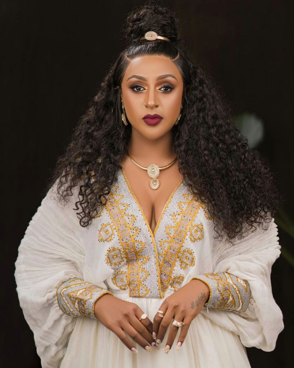 FASIKA ROYAL ETHIOPIAN TRADITIONAL DRESS | HABESHA WEDDING DRESS | BOLD GOLD TILET HABESHA KEMIS